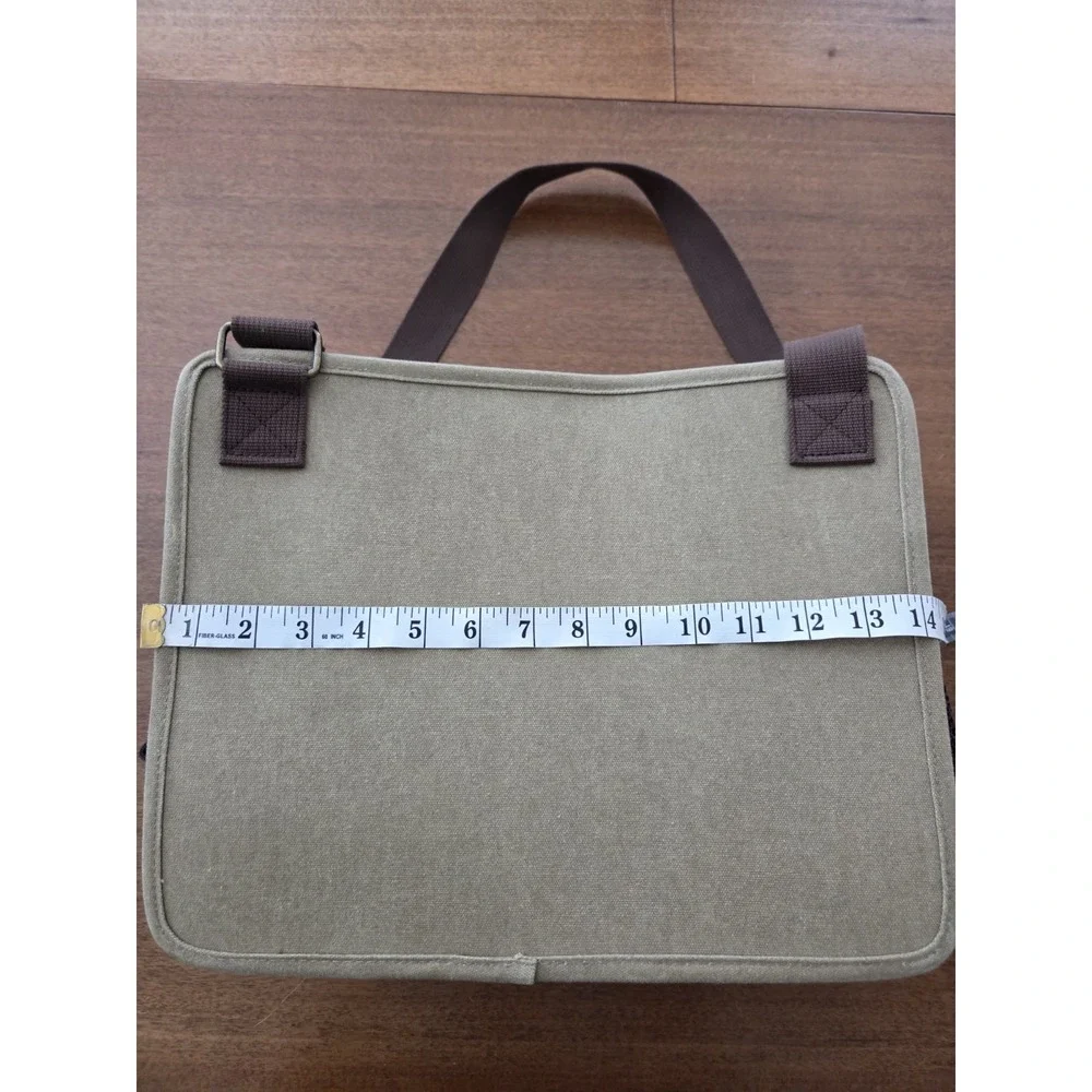 Duluth‎ Trading Co Canvas Laptop Shoulder Tote Messenger Organizer Bag Tan